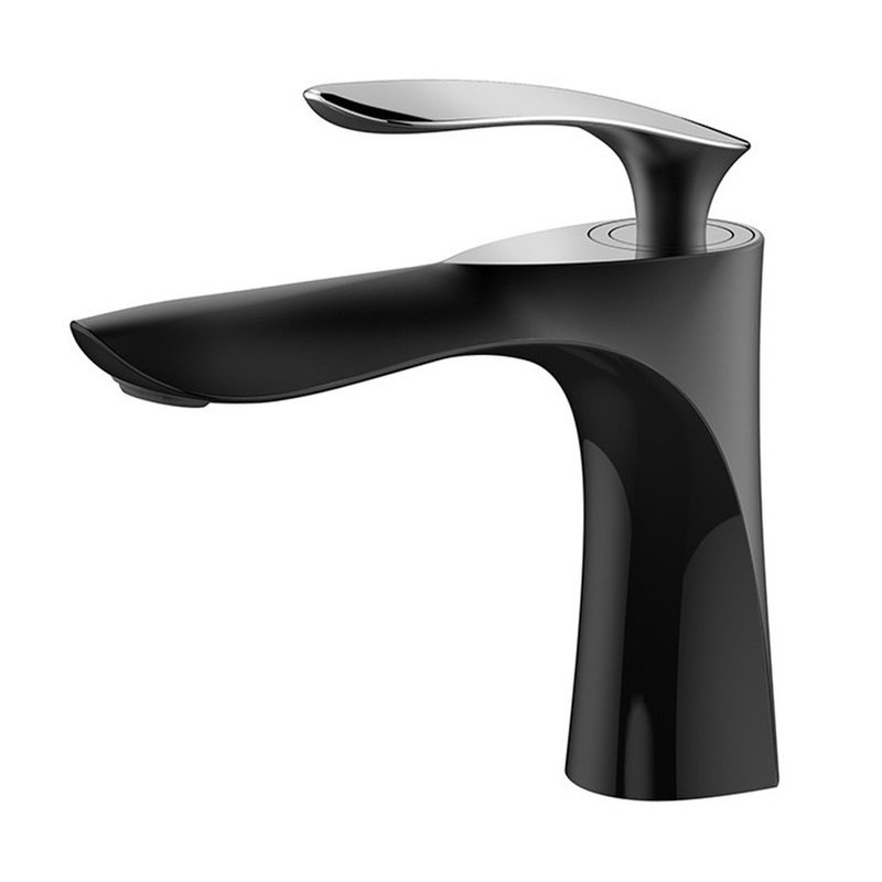 Robinet de salle de bain à un trou, Noir mat