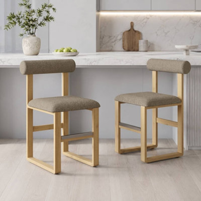 Brayden Upholstered Bar & Counter Stool with Wooden Sled Base