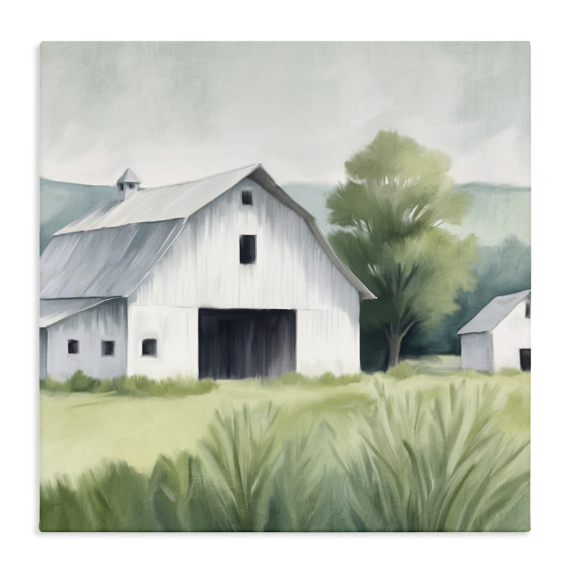 Toile de grange blanche Farm Home, design par Kim Allen, H 24 po x l 24 po