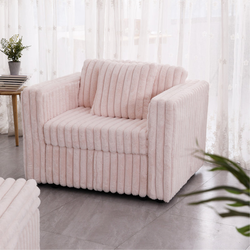 44,9 po modulaire en rose - confortable pour les espaces de vie. Rembourrage en éponge. Pour combiner les formes. Look élégant. Coussins amovibles. Structure en métal. Revêtement en microfibre. Multifonctionnel avec rangement. 1 siège
