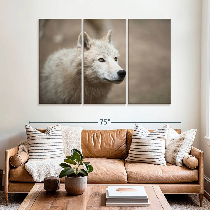 Brampt Arctic White Wolf, 42" H x 65" W