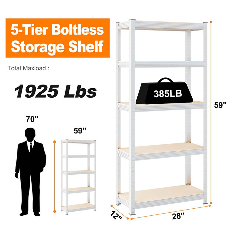 WFX Utility™ 5-Tier Adjustable Steel Shelving Unit, Garage Storage