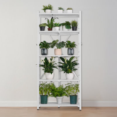 Folding Storage Shelf with Wheels 5-Tier Metal Shelving Unit