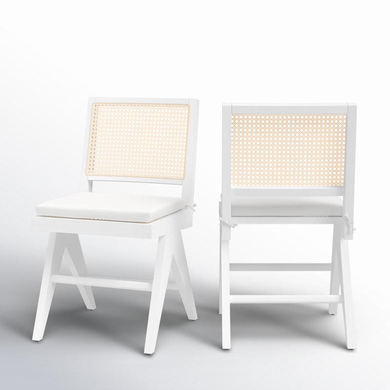Josephina 16.9'' H Leather Upholstered Ash Armchair, White