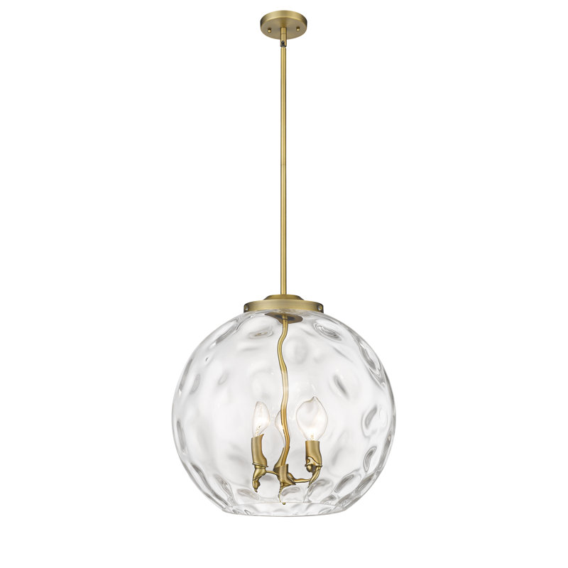 3 - Light Sphere Pendant, 17.13" H x 15.75" W x 15.75" D, Brushed Brass