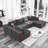 Boneless Cloud Sectional Couch L-Shape with Right Facing Chaise(Single Seat is not included),Deep Seat Modern Modular Sofa for Living Room,No Assembly Required, (Plush Corduroy Fabric)-1819207642-1819207643