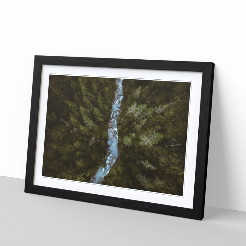 Forest Stream in Switzerland - Picture Frame Graphic Art Print, Black Framed, 24cm H x 33cm W x 2cm D