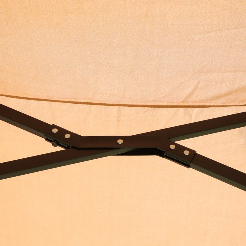 Double parasol Weather Patio - tissu de base taupe 15 x 9 pi