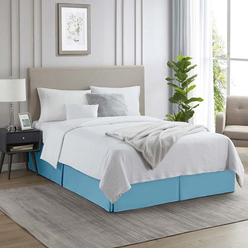 Luxury Pleated 14" Bed Skirt, Beach Blue, Twin XL