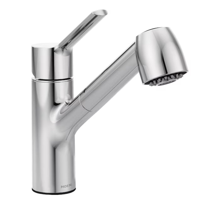 Method Pull Out Single Handle Kitchen Faucet with Power Clean and Duralock, Chrome