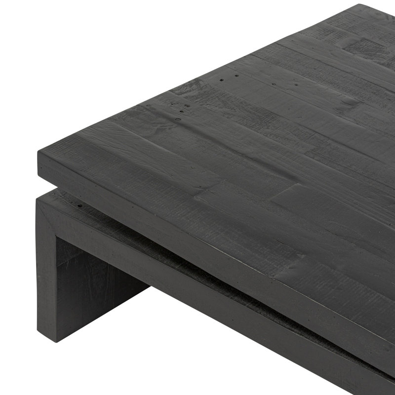 Table basse Henn, Bois de pin noir vieilli
