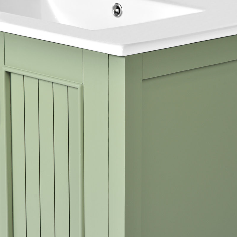 Ensemble de meuble-lavabo autoportant avec tiroir caché 30 po., Vert