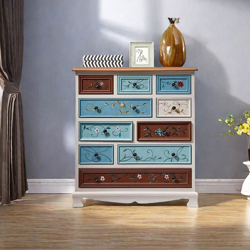 Commode d'appoint multifonctionnelle, Brun / Blanc