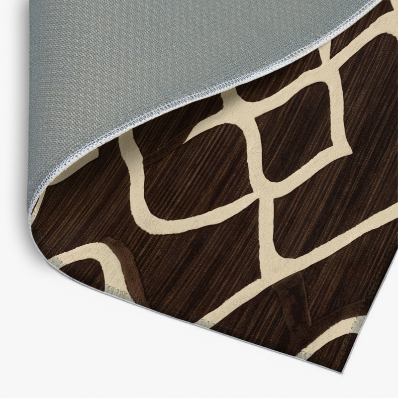 Trellis Brown Indoor and Outdoor Area Rug, Rectangle 8' x 10'