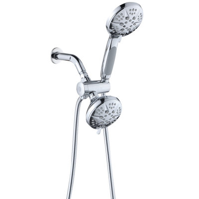6-Spray Swivel Dual Shower Head & Handheld Set With Leak-Resistant Chrome Finish, 1.8 Gpm