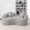 Causeuse grise 66,93 po en forme de cœur, supportant 350 lb, sans assemblage