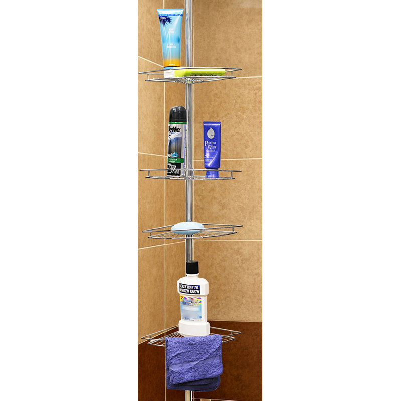 Étagère de douche d’angle à 4 niveaux Home Basics