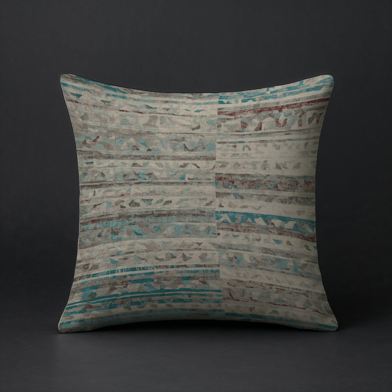 Coussin décoratif intérieur et extérieur Modern, Gris abstrait 5, Carré 16 po