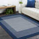 Nevins Striped Handwoven Area Rug in Navy
