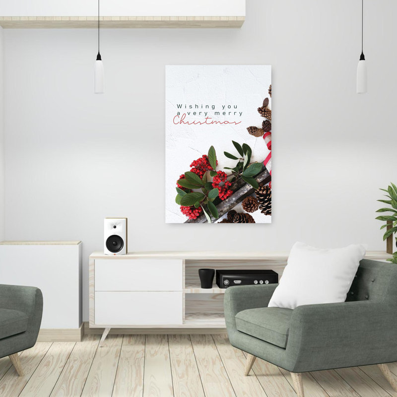 Très joyeux Noël, pin, art contemporain d'hiver, H 36 po x l 24 po