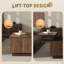 Table basse 31 pouces avec plateau de rangement à plateau relevable avec compartiment de rangement caché et planche de bois cannelée pour salon, appartement et petit espace-1797386929