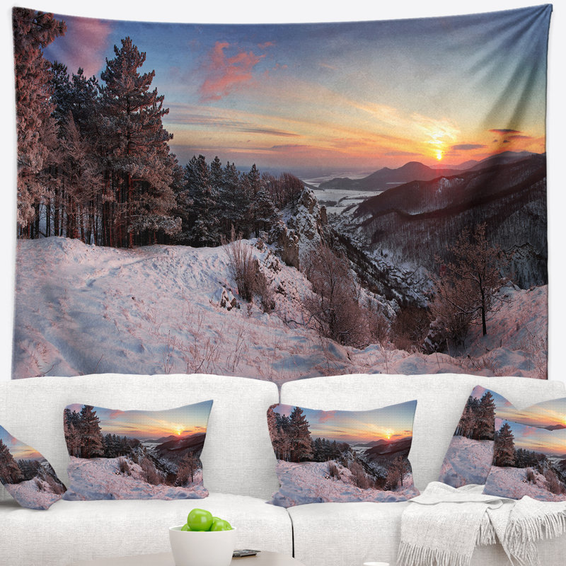 Paysage Slovaque, paysage à la tapisserie d'hiver, H 32 po x l 39 po