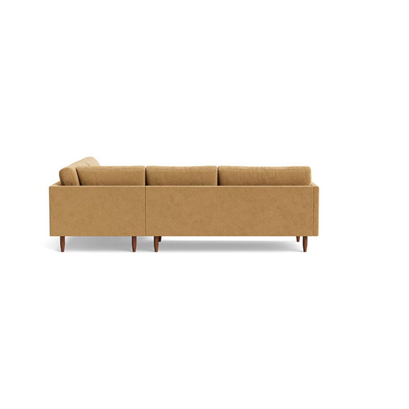 Skinny Fat Sectional, Performance Velvet - Nutmeg, Right Hand Facing