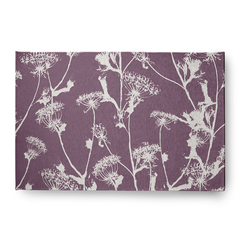Chenille Floral Indoor / Outdoor Rug, Rectangle 4' x 6'