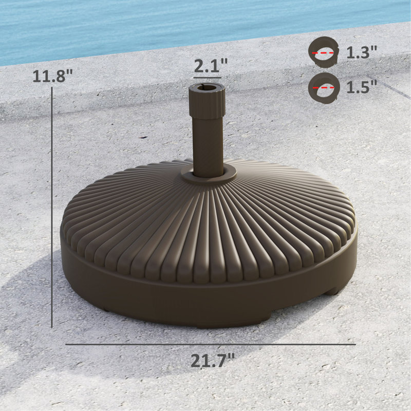 Porte-parapluies rond et robuste pour l'extérieur, Brun