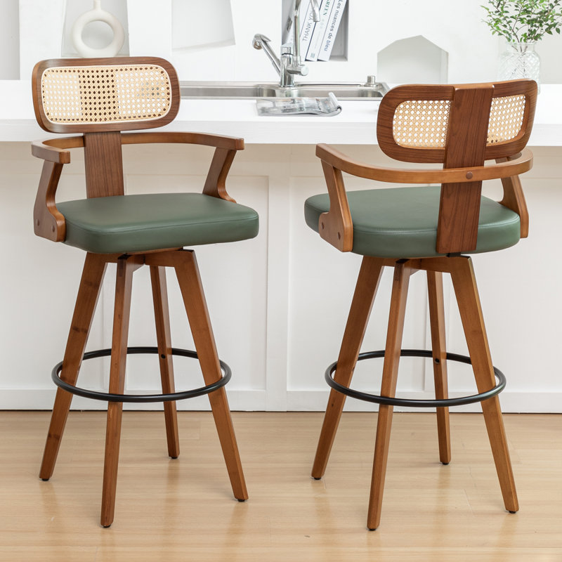Tabourets de comptoir pivotants et rembourrés, Tabouret de comptoir (siège d'une hauteur de 27,1, Vert