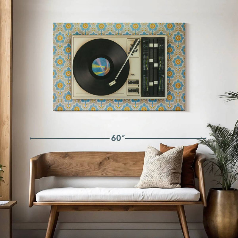 Abarca Old Vinyl Record, 30" H x 45" W