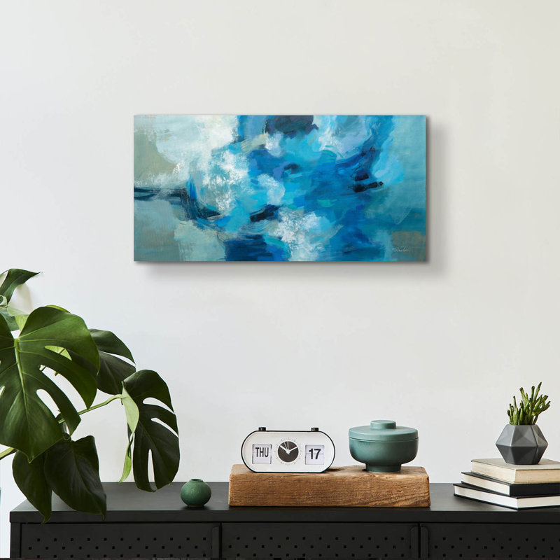  «Ocean Storm» par Silvia Vassileva, art mural en verre acrylique, 24 po x 12 po, H 12 po x l 24 po