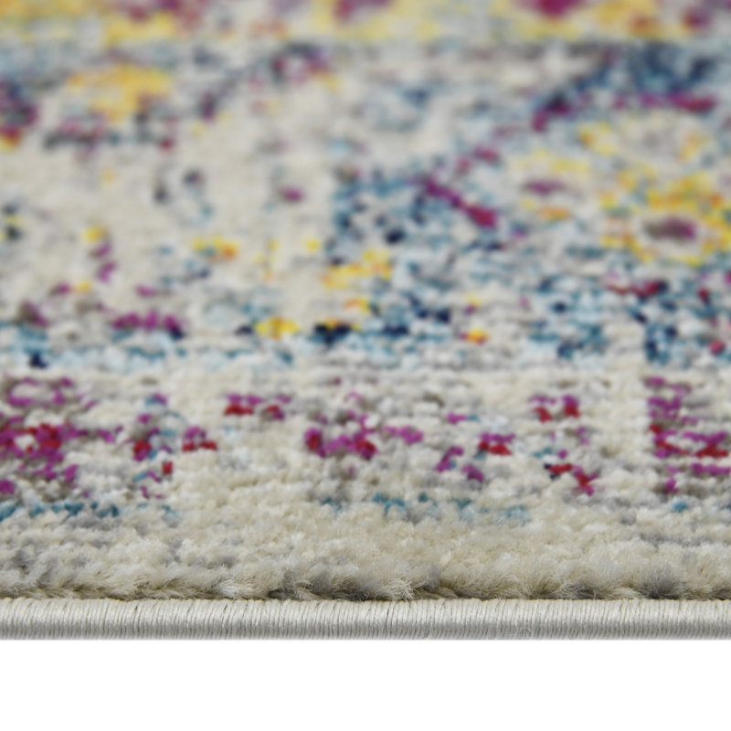2' X 3' Gray Floral Power Loom Area Rug