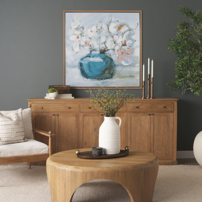«Magnolia Bouquet» par Mercana Studio, toile encadrée texturée à la main