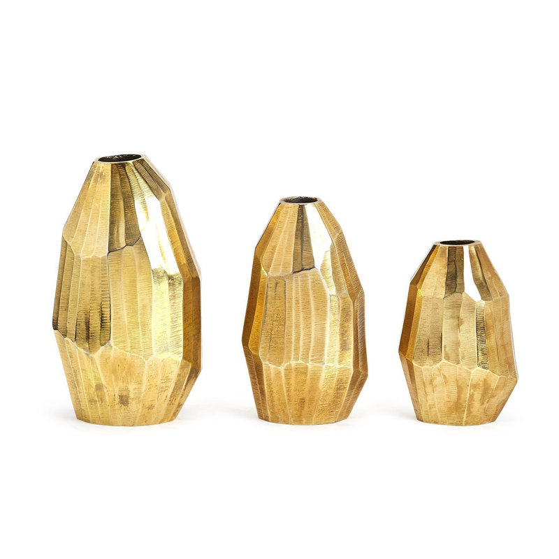 Set Of 3 Hand Etched Vase