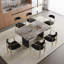 Ensemble de table de salle à manger 9 pièces Myrasol avec table de salle à manger extensible en fritté de 94,48 po avec 8 chaises en tissu-75396754-75396766-75396765