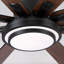 Ventilateur de plafond moderne et intelligent noir de 72 pouces (183 cm) à 8 pales avec éclairage DEL à intensité variable et télécommande-557411780-557411387-557411781