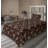 Ambesonne Grunge Sheet Set Print of Stripes Pattern Art Dark Rust and Seal Brown