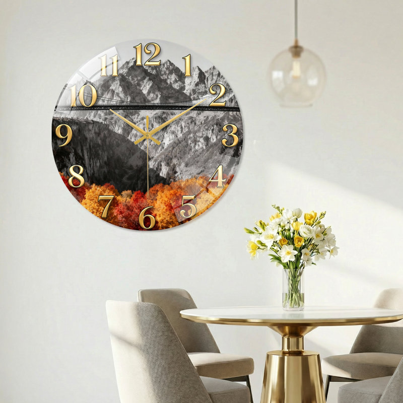 Horloge murale en verre, 40x40cm(15.7x15.7inch)