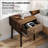 Medieval-Modern Style Walnut Bedside Table With Metal Handles, Perfect For Elegant And Functional Bedroom Decor