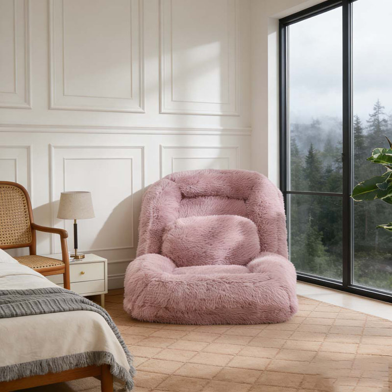 Human  Dog Bed,Lazy Sofa,5-Position Adjustable Convertible, Pink