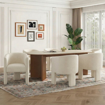 Bucket-Shaped Velvet Armchair For Dining