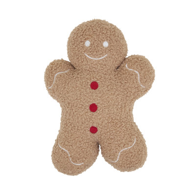Gingerbread Man Poly Filled Throw Pillow