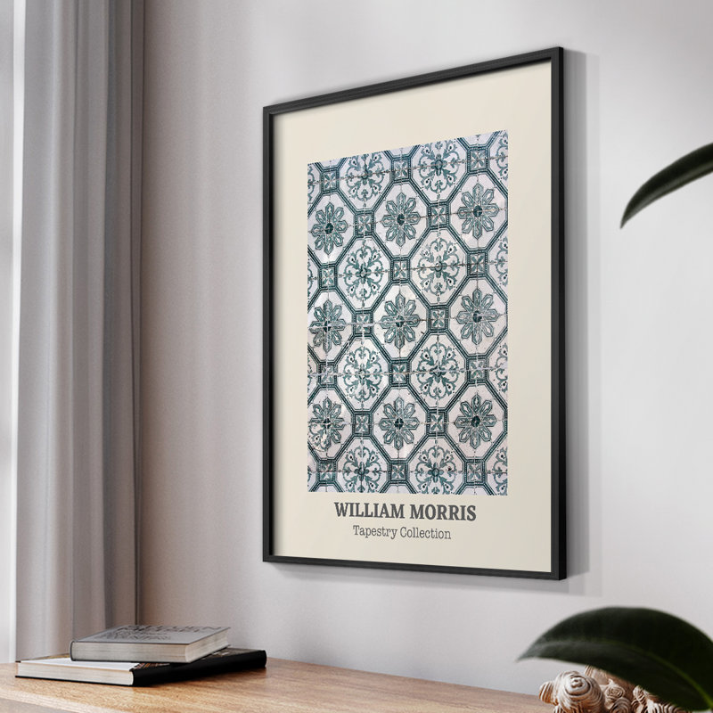 William Morris, reproduction encadrée CCIX, Noyer, H 14 po x l 11 po