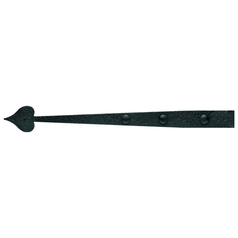 Decorative Rough Heart Gate Strap with Carriage Bolt, 1.75" H x 19.88" W x 0.25" D