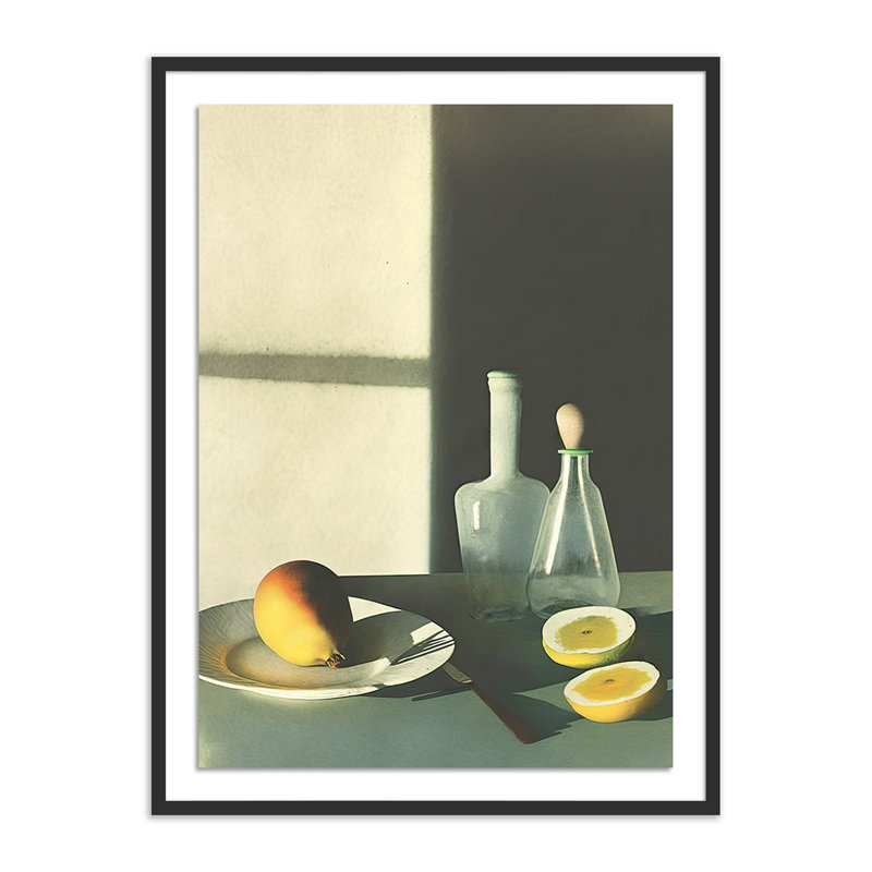 Fruits I Painting by Coup D'Esprit, 40" H x 30" W x 2.5" D, Black