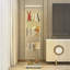 Armoire décorative, vitrine en verre trempé, armoire à vin, armoire de rangement avec bande lumineuse à DEL Bluetooth-463153636
