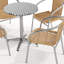 Ensemble de table ronde intérieure / extérieure en aluminium 23,5 po avec 4 chaises en rotin Haverhill-122612527