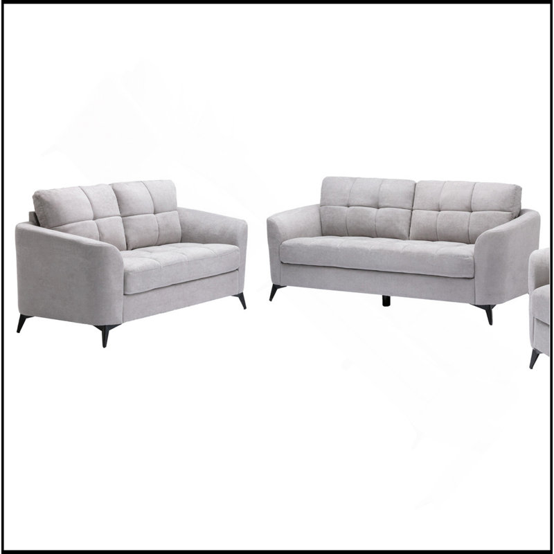 Ensemble de canapé-lit en tissu tissé gris clair Callie, Gris clair