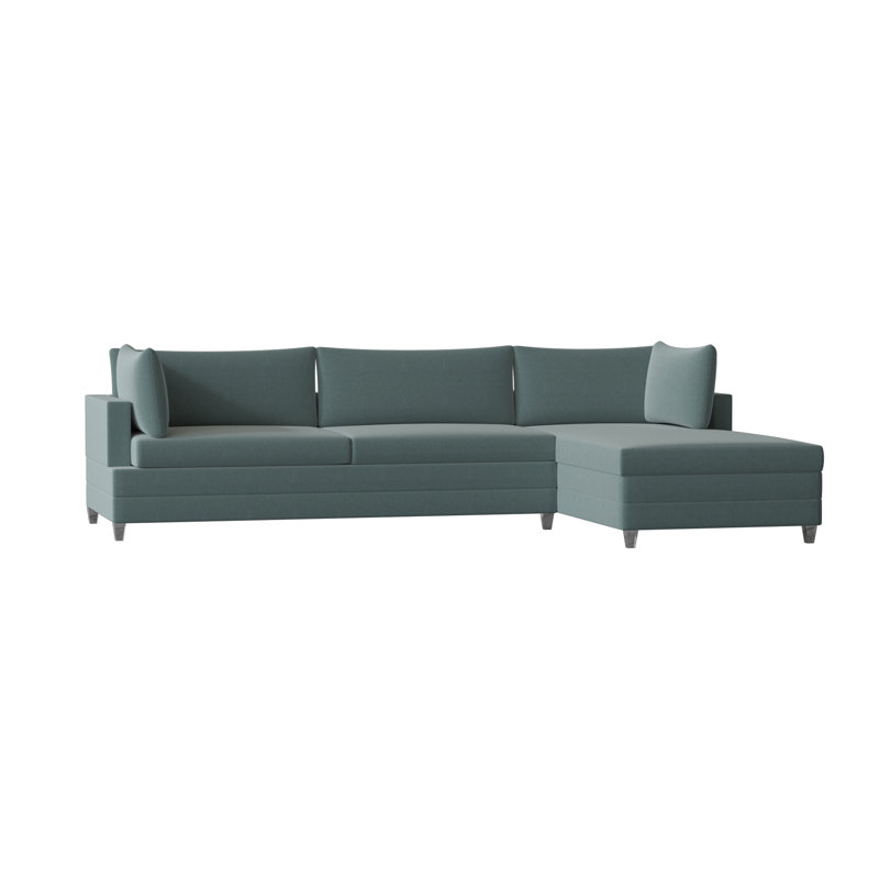 Todd Chaise Sectional, M9463 Teal, Mossy Gray